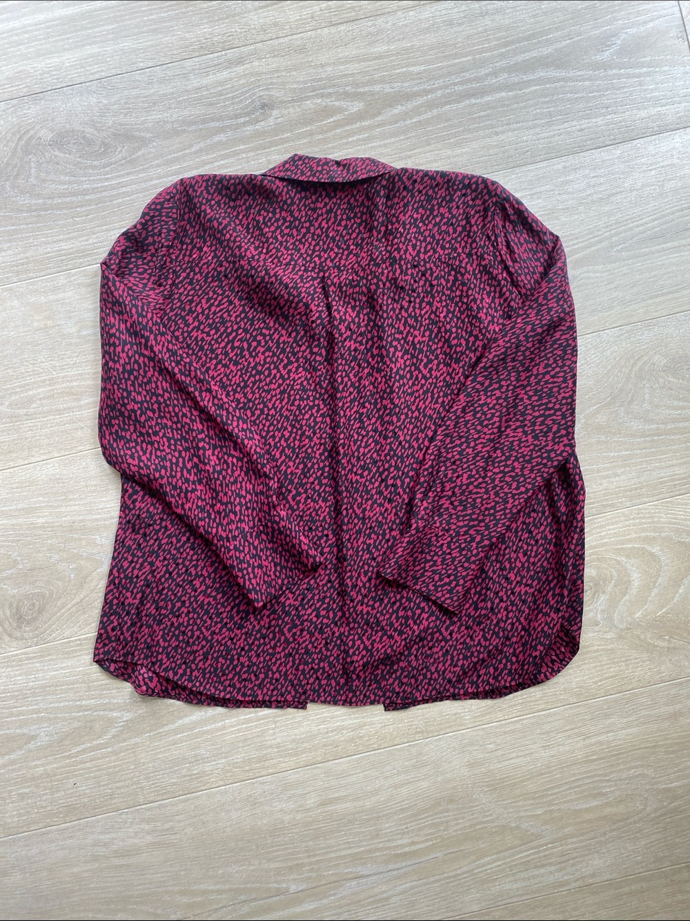 Lafayette 148 New York 100% Silk Printed Button Front Blouse – Pink & Black XL - Picture 4 of 8
